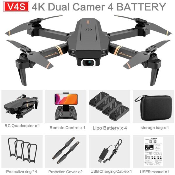 V4 Rc Drone - 4k HD Wide Angle Camera 1080P WiFi fpv Drone Dual Camera Quadcopter Real-time transmission Helicopter Dron Gift Toys 15 V4 Rc Drone - 4k HD Wide Angle Camera 1080P WiFi fpv Drone Dual Camera Quadcopter Real-time transmission Helicopter Dron Gift Toys - صورة V4 Rc Drone - 4k HD Wide Angle Camera 1080P WiFi fpv Drone Dual Camera Quadcopter Real-time transmission Helicopter Dron Gift Toys - صورة 15