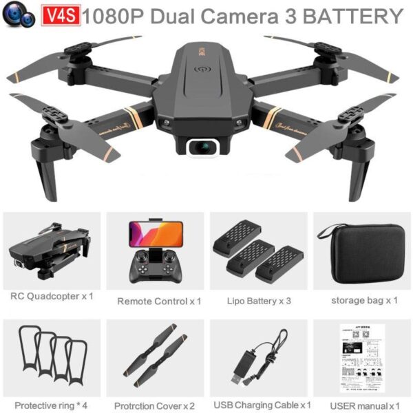 V4 Rc Drone - 4k HD Wide Angle Camera 1080P WiFi fpv Drone Dual Camera Quadcopter Real-time transmission Helicopter Dron Gift Toys 11 V4 Rc Drone - 4k HD Wide Angle Camera 1080P WiFi fpv Drone Dual Camera Quadcopter Real-time transmission Helicopter Dron Gift Toys - صورة V4 Rc Drone - 4k HD Wide Angle Camera 1080P WiFi fpv Drone Dual Camera Quadcopter Real-time transmission Helicopter Dron Gift Toys - صورة 11
