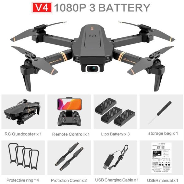 V4 Rc Drone - 4k HD Wide Angle Camera 1080P WiFi fpv Drone Dual Camera Quadcopter Real-time transmission Helicopter Dron Gift Toys 7 V4 Rc Drone - 4k HD Wide Angle Camera 1080P WiFi fpv Drone Dual Camera Quadcopter Real-time transmission Helicopter Dron Gift Toys - صورة V4 Rc Drone - 4k HD Wide Angle Camera 1080P WiFi fpv Drone Dual Camera Quadcopter Real-time transmission Helicopter Dron Gift Toys - صورة 7