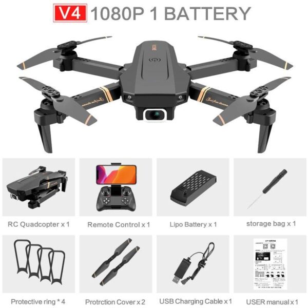 V4 Rc Drone - 4k HD Wide Angle Camera 1080P WiFi fpv Drone Dual Camera Quadcopter Real-time transmission Helicopter Dron Gift Toys 6 V4 Rc Drone - 4k HD Wide Angle Camera 1080P WiFi fpv Drone Dual Camera Quadcopter Real-time transmission Helicopter Dron Gift Toys - صورة V4 Rc Drone - 4k HD Wide Angle Camera 1080P WiFi fpv Drone Dual Camera Quadcopter Real-time transmission Helicopter Dron Gift Toys - صورة 6