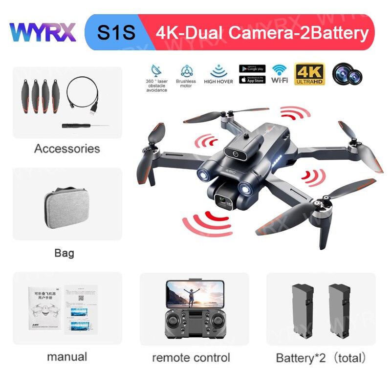 WYRX S1S GPS Drone - 5G 8K HD Dual Camera Professional Wifi FPV Obstacle Avoidance Optical Flow Folding Quadcopter Toy Boy Gift 4 WYRX S1S GPS Drone - 5G 8K HD Dual Camera Professional Wifi FPV Obstacle Avoidance Optical Flow Folding Quadcopter Toy Boy Gift - Image 4