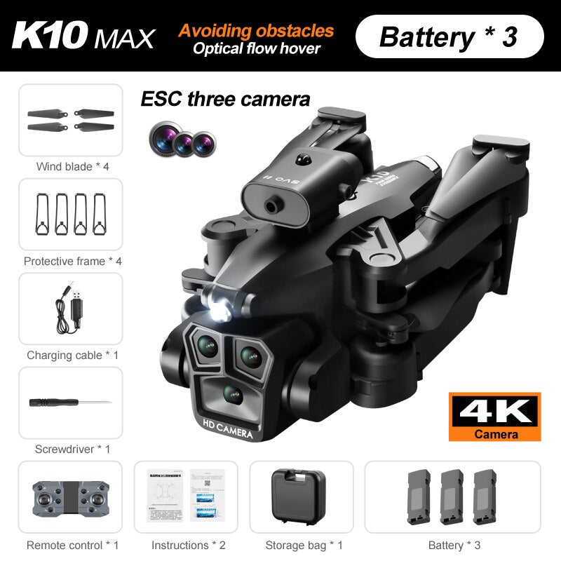 K10 MAx Drone - 4k HD Camera Obstacle Avoidance Aerial Photography Brushless Foldable Quadcopter Gifts Toys 7 K10 MAx Drone - 4k HD Camera Obstacle Avoidance Aerial Photography Brushless Foldable Quadcopter Gifts Toys - Image 7