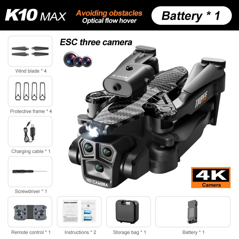 K10 MAx Drone - 4k HD Camera Obstacle Avoidance Aerial Photography Brushless Foldable Quadcopter Gifts Toys 4 K10 MAx Drone - 4k HD Camera Obstacle Avoidance Aerial Photography Brushless Foldable Quadcopter Gifts Toys - Image 4
