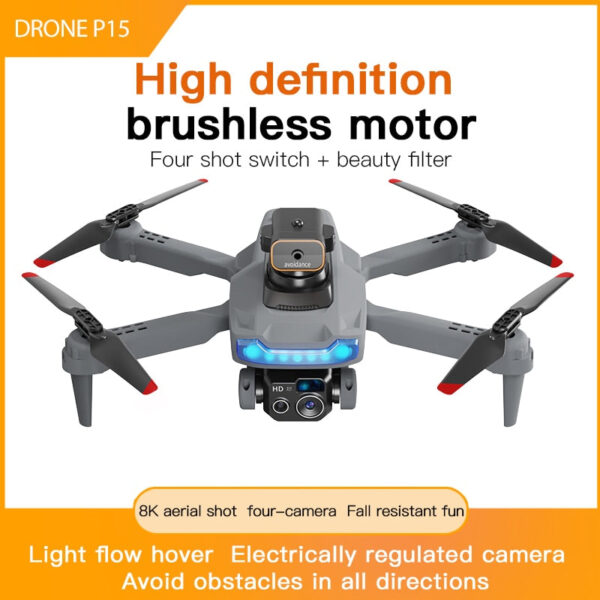 P15 Drone - 4K/8K GPS HD Aerial Photography Brushless Obstacle Avoidance Dual Camera Remote Control Aircraft Toys 5000M — изображение 25