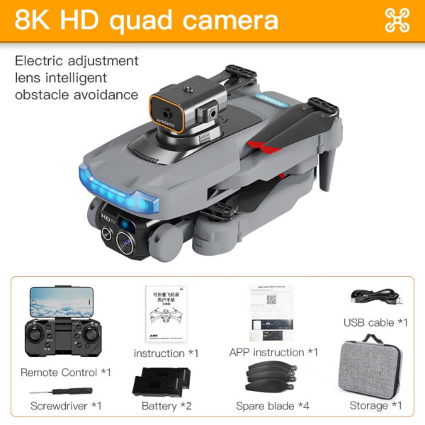 P15 Drone - 4K/8K GPS HD Aerial Photography Brushless Obstacle Avoidance Dual Camera Remote Control Aircraft Toys 5000M — изображение 3