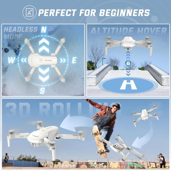 SOTAONE S450 Drone - 1080P HD FPV Drones for Kids with One Key Take Off/Land, Altitude Hold, Mini Foldable Drone with 2 Batteries - Image 6
