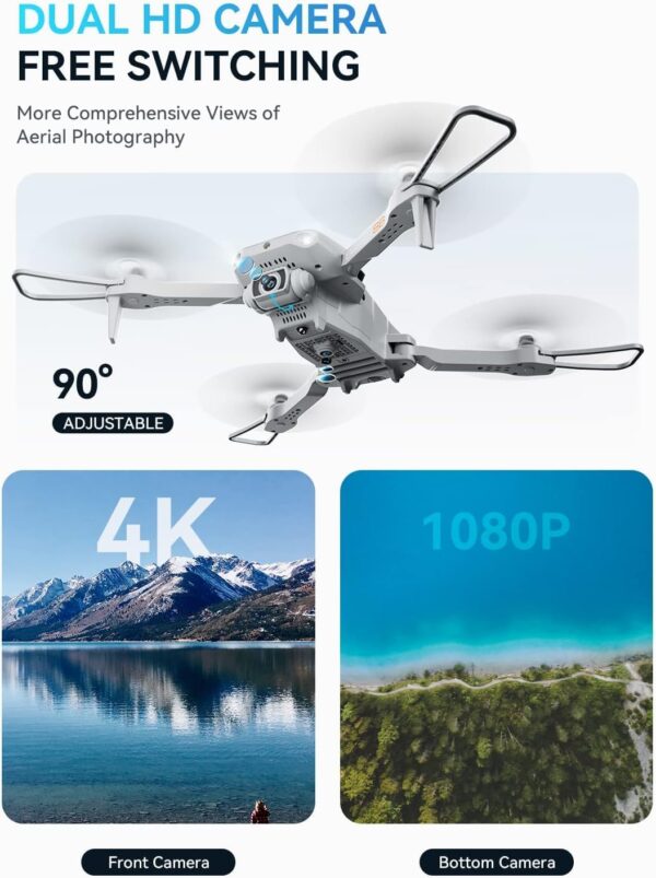 ROVPRO S60 Drone with Camera for Adults - 4K - ROVPRO Dual Camera S60 RC Quadcopter with APP Control - Obstacle Avoidance, Waypoint Fly, Altitude Hold, Follow Me, Roll Mode, Headless Mode (White) 7 ROVPRO S60 Drone with Camera for Adults - 4K - ROVPRO Dual Camera S60 RC Quadcopter with APP Control - Obstacle Avoidance, Waypoint Fly, Altitude Hold, Follow Me, Roll Mode, Headless Mode (White) - صورة ROVPRO S60 Drone with Camera for Adults - 4K - ROVPRO Dual Camera S60 RC Quadcopter with APP Control - Obstacle Avoidance, Waypoint Fly, Altitude Hold, Follow Me, Roll Mode, Headless Mode (White) - صورة 7