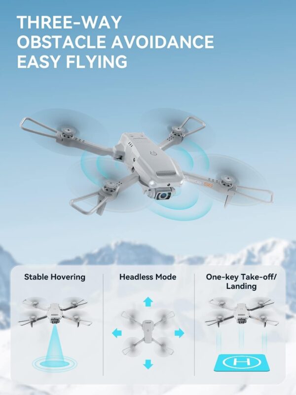 ROVPRO S60 Drone with Camera for Adults - 4K - ROVPRO Dual Camera S60 RC Quadcopter with APP Control - Obstacle Avoidance, Waypoint Fly, Altitude Hold, Follow Me, Roll Mode, Headless Mode (White) 6 ROVPRO S60 Drone with Camera for Adults - 4K - ROVPRO Dual Camera S60 RC Quadcopter with APP Control - Obstacle Avoidance, Waypoint Fly, Altitude Hold, Follow Me, Roll Mode, Headless Mode (White) - صورة ROVPRO S60 Drone with Camera for Adults - 4K - ROVPRO Dual Camera S60 RC Quadcopter with APP Control - Obstacle Avoidance, Waypoint Fly, Altitude Hold, Follow Me, Roll Mode, Headless Mode (White) - صورة 6