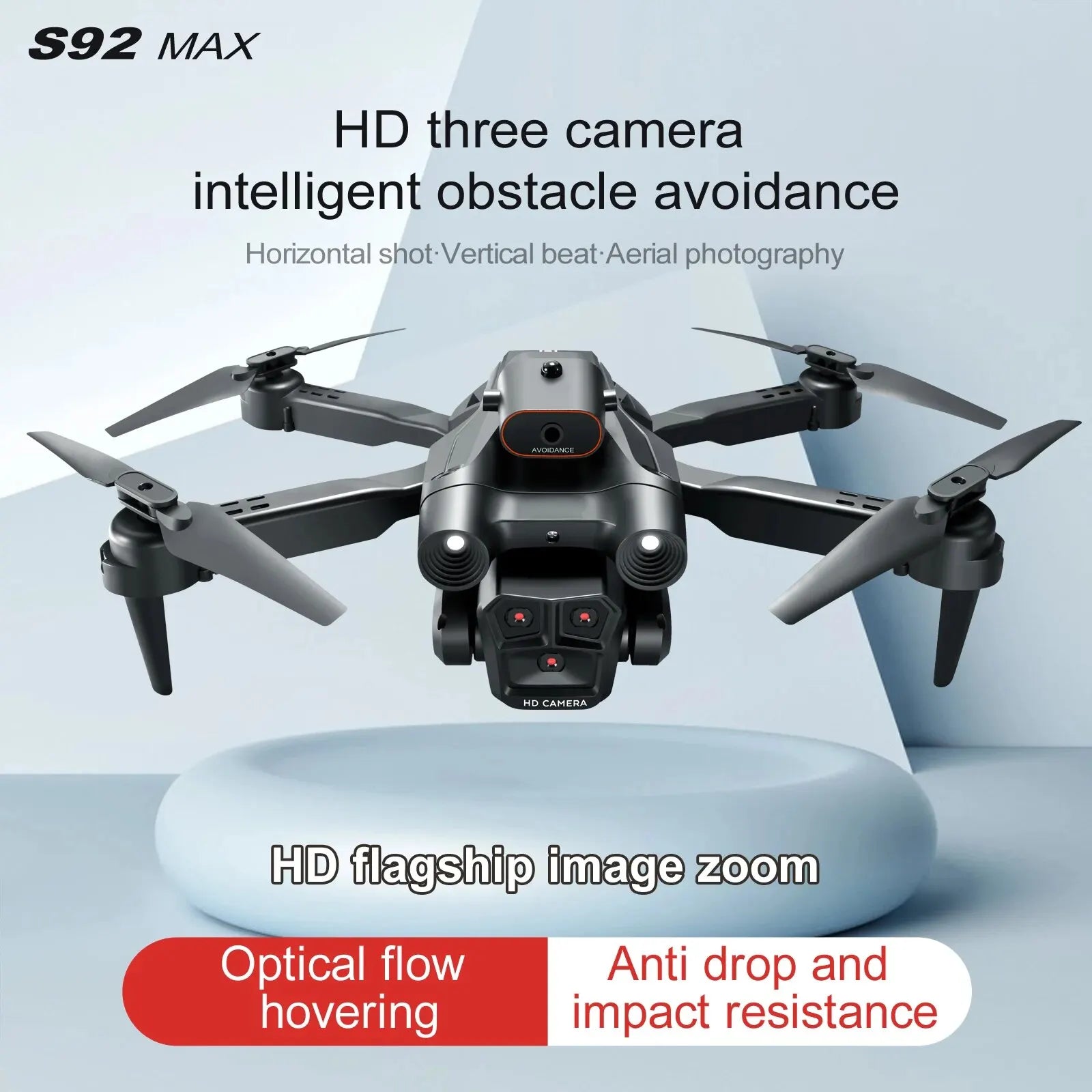 S92 Drone - HD 4K Camera Drone with High Grip, Foldable, Mini RC, WiFi, Aerial Photography, Four-wheel Vehicle, Toys, Helicopter Camera 5 S92 Drone - HD 4K Camera Drone with High Grip, Foldable, Mini RC, WiFi, Aerial Photography, Four-wheel Vehicle, Toys, Helicopter Camera — изображение 5