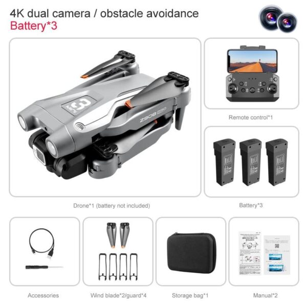 KBDFA Z908 Pro Drone - 4K HD Professional ESC Camera Drones Optical Flow Positioning 2.4G Wifi Obstacle Avoidance Dron Toy Gift 14 KBDFA Z908 Pro Drone - 4K HD Professional ESC Camera Drones Optical Flow Positioning 2.4G Wifi Obstacle Avoidance Dron Toy Gift - صورة KBDFA Z908 Pro Drone - 4K HD Professional ESC Camera Drones Optical Flow Positioning 2.4G Wifi Obstacle Avoidance Dron Toy Gift - صورة 14