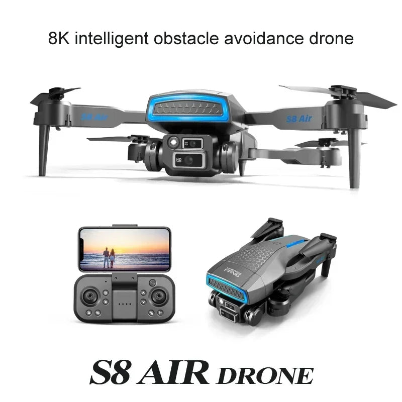S8 Air Drone - HD 8K Camera RC Quadcopter Helicopter WIFI FPV Distance Avoid Obstacles Optical Flow Drone Christmas Gifts 7 S8 Air Drone - HD 8K Camera RC Quadcopter Helicopter WIFI FPV Distance Avoid Obstacles Optical Flow Drone Christmas Gifts - Image 7