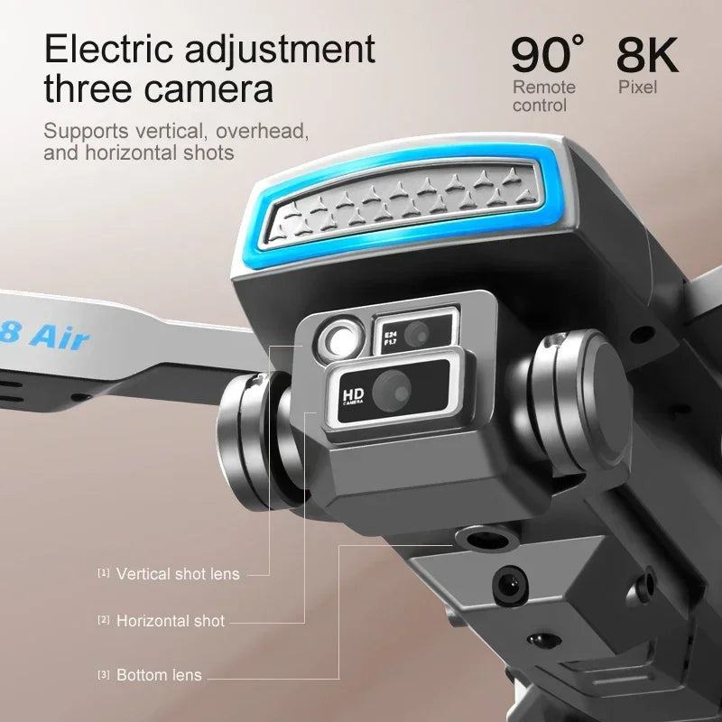 S8 Air Drone - HD 8K Camera RC Quadcopter Helicopter WIFI FPV Distance Avoid Obstacles Optical Flow Drone Christmas Gifts 3 S8 Air Drone - HD 8K Camera RC Quadcopter Helicopter WIFI FPV Distance Avoid Obstacles Optical Flow Drone Christmas Gifts - Image 3