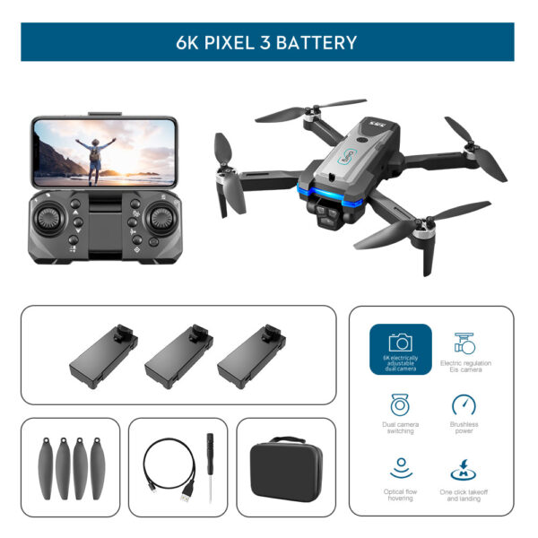 LS S8S Drone - 2.4G optical flow three-camera brushless drone with dual lens WIFI professional aerial photography drone 21 LS S8S Drone - 2.4G optical flow three-camera brushless drone with dual lens WIFI professional aerial photography drone - صورة LS S8S Drone - 2.4G optical flow three-camera brushless drone with dual lens WIFI professional aerial photography drone - صورة 21
