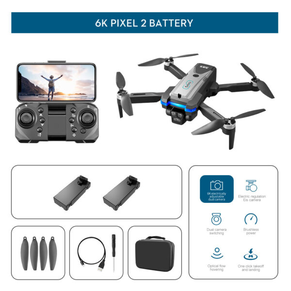 LS S8S Drone - 2.4G optical flow three-camera brushless drone with dual lens WIFI professional aerial photography drone 20 LS S8S Drone - 2.4G optical flow three-camera brushless drone with dual lens WIFI professional aerial photography drone - صورة LS S8S Drone - 2.4G optical flow three-camera brushless drone with dual lens WIFI professional aerial photography drone - صورة 20