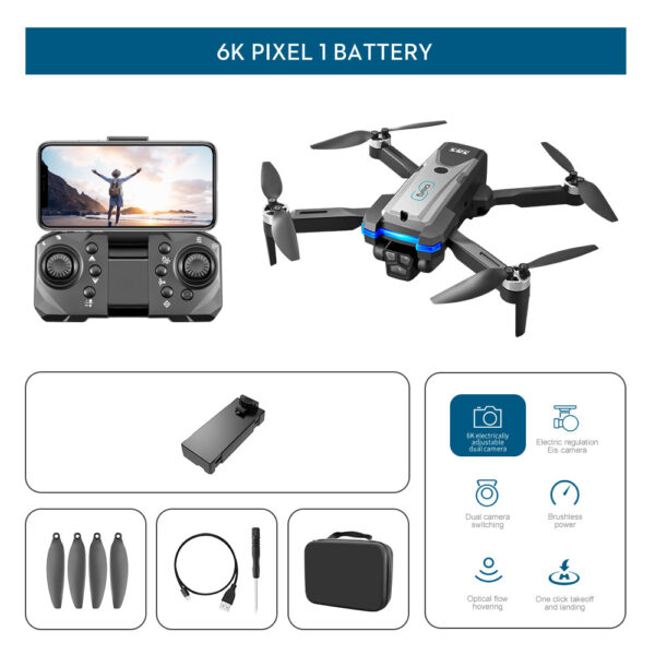 LS S8S Drone - 2.4G optical flow three-camera brushless drone with dual lens WIFI professional aerial photography drone 19 LS S8S Drone - 2.4G optical flow three-camera brushless drone with dual lens WIFI professional aerial photography drone - صورة LS S8S Drone - 2.4G optical flow three-camera brushless drone with dual lens WIFI professional aerial photography drone - صورة 19