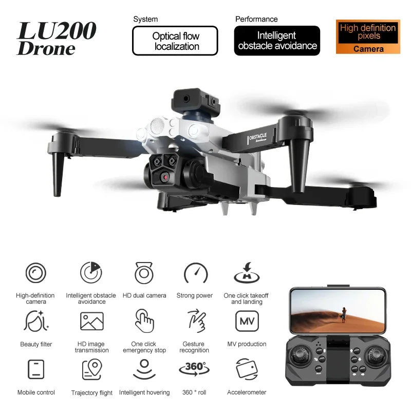 LU200 Drone - 8K GPS Professional Aerial Photography WIFI Optical Flow Localization Four-way Obstacle Avoidance Quadcopter 8 LU200 Drone - 8K GPS Professional Aerial Photography WIFI Optical Flow Localization Four-way Obstacle Avoidance Quadcopter — изображение 8