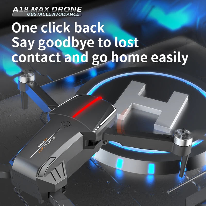A18 MAX Drone - 4K HD Camera Brushless Motor FPV Aerial UAV Flow Positioning Obstacle Avoidance with Breathing Light RC Quadcopter 8 A18 MAX Drone - 4K HD Camera Brushless Motor FPV Aerial UAV Flow Positioning Obstacle Avoidance with Breathing Light RC Quadcopter - Image 8