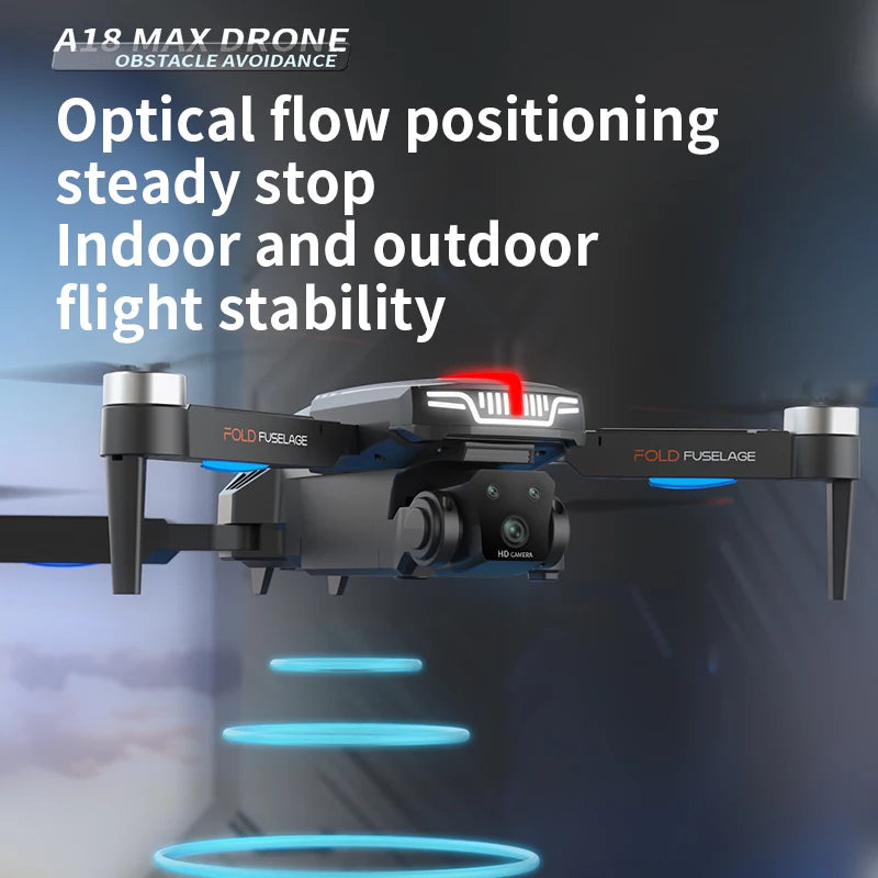 A18 MAX Drone - 4K HD Camera Brushless Motor FPV Aerial UAV Flow Positioning Obstacle Avoidance with Breathing Light RC Quadcopter 5 A18 MAX Drone - 4K HD Camera Brushless Motor FPV Aerial UAV Flow Positioning Obstacle Avoidance with Breathing Light RC Quadcopter - Image 5
