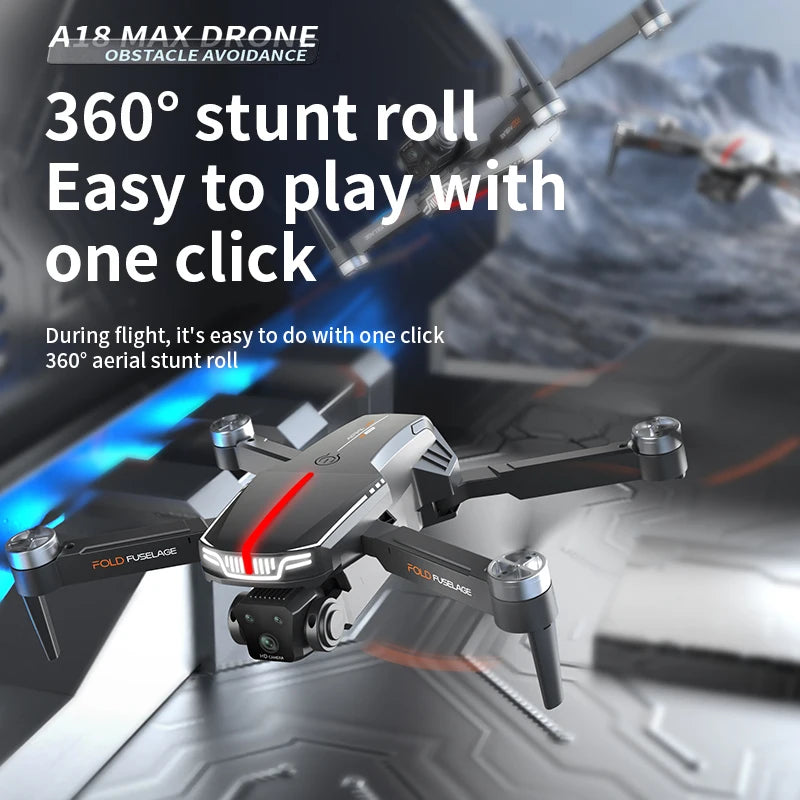 A18 MAX Drone - 4K HD Camera Brushless Motor FPV Aerial UAV Flow Positioning Obstacle Avoidance with Breathing Light RC Quadcopter 4 A18 MAX Drone - 4K HD Camera Brushless Motor FPV Aerial UAV Flow Positioning Obstacle Avoidance with Breathing Light RC Quadcopter - Image 4