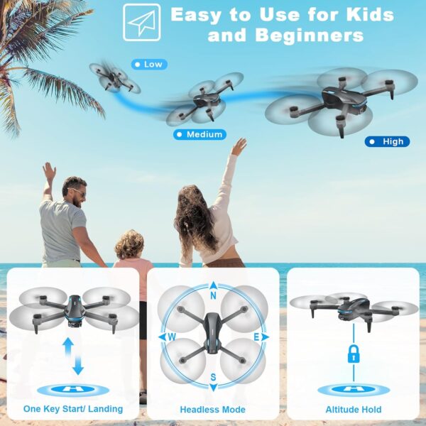 Loiley S29 Drone - 1080P FPV Drones for kids with Voice Control, Gestures Selfie, Altitude Hold, 90° Adjustable Lens, 3D Flips, 2 Batteries — изображение 5