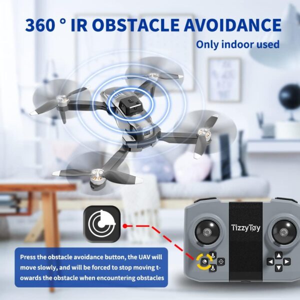TizzyToy ‎BL01 Drone - 4K Camera Drone with Carrying Case,2 batteries provide a total of 40 mins of battery life,120° Adjustable Lens,One Key Take Off/Land,Altitude Hold,360° Flip - صورة TizzyToy ‎BL01 Drone - 4K Camera Drone with Carrying Case,2 batteries provide a total of 40 mins of battery life,120° Adjustable Lens,One Key Take Off/Land,Altitude Hold,360° Flip - صورة 6
