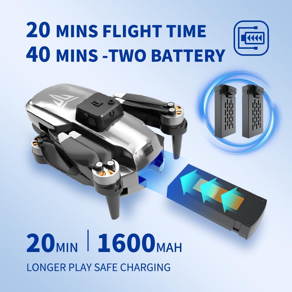 TizzyToy BL01 Drone - 4K Camera Drone with Carrying Case,2 batteries provide a total of 40 mins of battery life,120° Adjustable Lens,One Key Take Off/Land,Altitude Hold,360° Flip 4 TizzyToy BL01 Drone - 4K Camera Drone with Carrying Case,2 batteries provide a total of 40 mins of battery life,120° Adjustable Lens,One Key Take Off/Land,Altitude Hold,360° Flip - Image 4