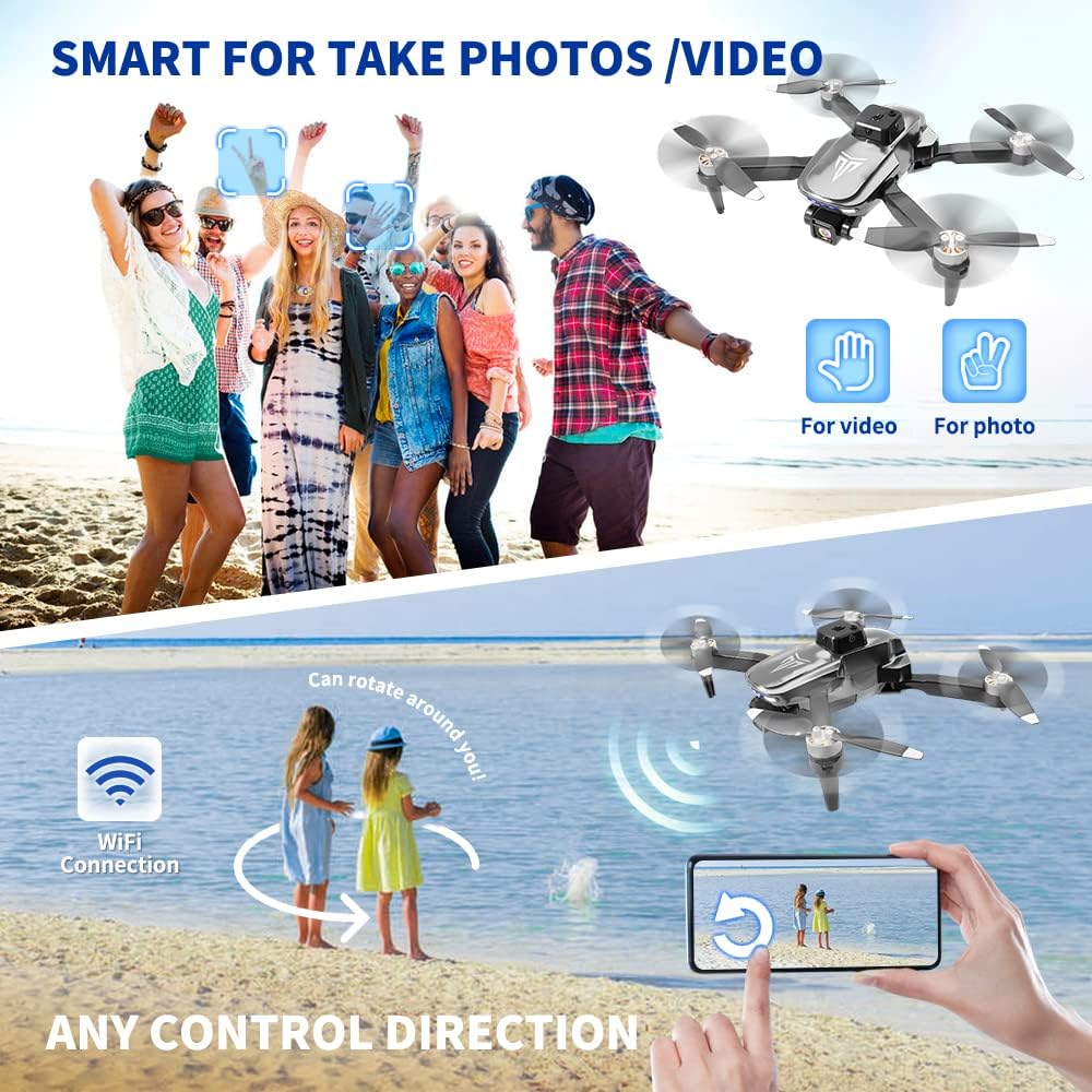 TizzyToy BL01 Drone - 4K Camera Drone with Carrying Case,2 batteries provide a total of 40 mins of battery life,120° Adjustable Lens,One Key Take Off/Land,Altitude Hold,360° Flip 3 TizzyToy BL01 Drone - 4K Camera Drone with Carrying Case,2 batteries provide a total of 40 mins of battery life,120° Adjustable Lens,One Key Take Off/Land,Altitude Hold,360° Flip - Image 3