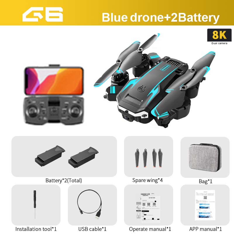 G6 Drone - 8K 5G GPS Professional Q6 HD Aerial Photography Obstacle Avoidance UAV Quadrotor Helicopter RC Distance 5000m 24 G6 Drone - 8K 5G GPS Professional Q6 HD Aerial Photography Obstacle Avoidance UAV Quadrotor Helicopter RC Distance 5000m — изображение 24