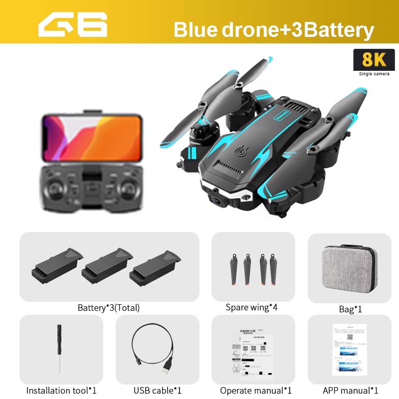 G6 Drone - 8K 5G GPS Professional Q6 HD Aerial Photography Obstacle Avoidance UAV Quadrotor Helicopter RC Distance 5000m 13 G6 Drone - 8K 5G GPS Professional Q6 HD Aerial Photography Obstacle Avoidance UAV Quadrotor Helicopter RC Distance 5000m — изображение 13