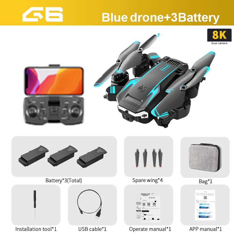 G6 Drone - 8K 5G GPS Professional Q6 HD Aerial Photography Obstacle Avoidance UAV Quadrotor Helicopter RC Distance 5000m 9 G6 Drone - 8K 5G GPS Professional Q6 HD Aerial Photography Obstacle Avoidance UAV Quadrotor Helicopter RC Distance 5000m — изображение 9