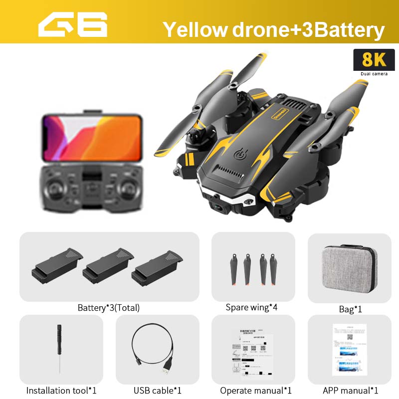G6 Drone - 8K 5G GPS Professional Q6 HD Aerial Photography Obstacle Avoidance UAV Quadrotor Helicopter RC Distance 5000m 3 G6 Drone - 8K 5G GPS Professional Q6 HD Aerial Photography Obstacle Avoidance UAV Quadrotor Helicopter RC Distance 5000m — изображение 3