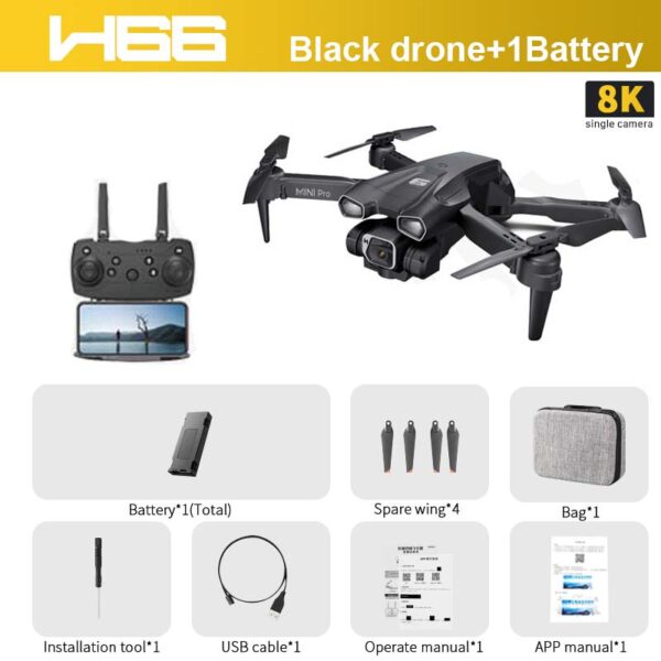H66 Drone - 4K HD Camera Optical Flow Mini RC Helicopter FPV WIFI Professional Foldable Quadcopter Children's Toy Gifts - صورة H66 Drone - 4K HD Camera Optical Flow Mini RC Helicopter FPV WIFI Professional Foldable Quadcopter Children's Toy Gifts - صورة 13