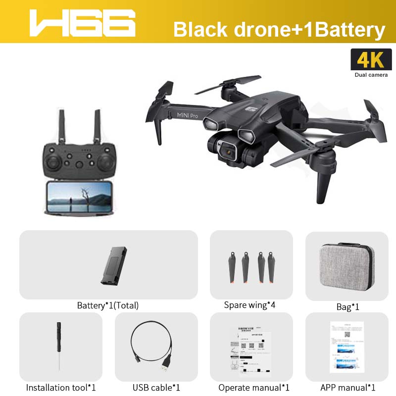 H66 Drone - 4K HD Camera Optical Flow Mini RC Helicopter FPV WIFI Professional Foldable Quadcopter Children's Toy Gifts 8 H66 Drone - 4K HD Camera Optical Flow Mini RC Helicopter FPV WIFI Professional Foldable Quadcopter Children's Toy Gifts - Image 8