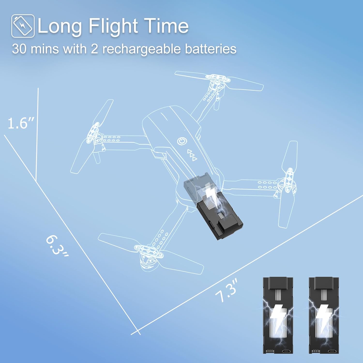 X-shop LDG006 Drone - 1080P FPV Mini Drones for Kids Adults with Carrying Case, One Key Take Off/Landing, Altitude Hold, Obstacle Avoidance, 2 Batteries 7 X-shop LDG006 Drone - 1080P FPV Mini Drones for Kids Adults with Carrying Case, One Key Take Off/Landing, Altitude Hold, Obstacle Avoidance, 2 Batteries - Image 7