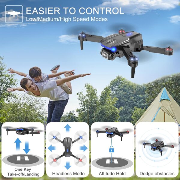 X-shop LDG006 Drone - 1080P FPV Mini Drones for Kids Adults with Carrying Case, One Key Take Off/Landing, Altitude Hold, Obstacle Avoidance, 2 Batteries 6 X-shop LDG006 Drone - 1080P FPV Mini Drones for Kids Adults with Carrying Case, One Key Take Off/Landing, Altitude Hold, Obstacle Avoidance, 2 Batteries — изображение 6