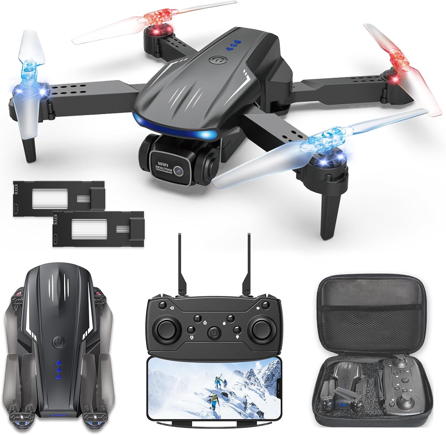 X-shop LDG006 Drone - 1080P FPV Mini Drones for Kids Adults with Carrying Case, One Key Take Off/Landing, Altitude Hold, Obstacle Avoidance, 2 Batteries 1 X-shop LDG006 Drone - 1080P FPV Mini Drones for Kids Adults with Carrying Case, One Key Take Off/Landing, Altitude Hold, Obstacle Avoidance, 2 Batteries