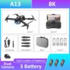 A13 Drone - 2023 New Professional Brushless Aerial Photography Obstacle Avoidance Quadcopter RC Foldable Helicopter Dron Gift 12 A13 Drone - 2023 New Professional Brushless Aerial Photography Obstacle Avoidance Quadcopter RC Foldable Helicopter Dron Gift - صورة A13 Drone - 2023 New Professional Brushless Aerial Photography Obstacle Avoidance Quadcopter RC Foldable Helicopter Dron Gift - صورة 12