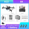 A13 Drone - 2023 New Professional Brushless Aerial Photography Obstacle Avoidance Quadcopter RC Foldable Helicopter Dron Gift 6 A13 Drone - 2023 New Professional Brushless Aerial Photography Obstacle Avoidance Quadcopter RC Foldable Helicopter Dron Gift - صورة A13 Drone - 2023 New Professional Brushless Aerial Photography Obstacle Avoidance Quadcopter RC Foldable Helicopter Dron Gift - صورة 6
