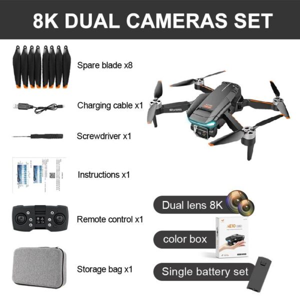 KBDFA AE10 Drone - 6K Mini Brushless Motor Drone Fpv HD 4K Profesional Dual Camera Drones Christmas Gift GPS Quadcopter Rc Toys for Boys - صورة KBDFA AE10 Drone - 6K Mini Brushless Motor Drone Fpv HD 4K Profesional Dual Camera Drones Christmas Gift GPS Quadcopter Rc Toys for Boys - صورة 7