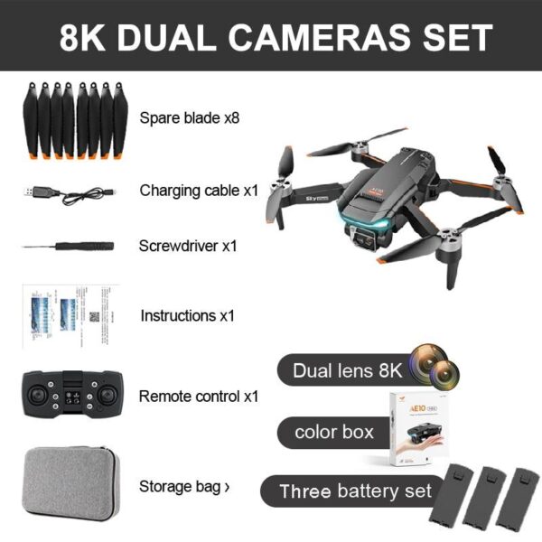 KBDFA AE10 Drone - 6K Mini Brushless Motor Drone Fpv HD 4K Profesional Dual Camera Drones Christmas Gift GPS Quadcopter Rc Toys for Boys - صورة KBDFA AE10 Drone - 6K Mini Brushless Motor Drone Fpv HD 4K Profesional Dual Camera Drones Christmas Gift GPS Quadcopter Rc Toys for Boys - صورة 4