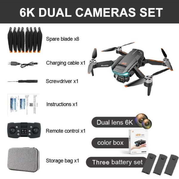KBDFA AE10 Drone - 6K Mini Brushless Motor Drone Fpv HD 4K Profesional Dual Camera Drones Christmas Gift GPS Quadcopter Rc Toys for Boys - صورة KBDFA AE10 Drone - 6K Mini Brushless Motor Drone Fpv HD 4K Profesional Dual Camera Drones Christmas Gift GPS Quadcopter Rc Toys for Boys - صورة 3