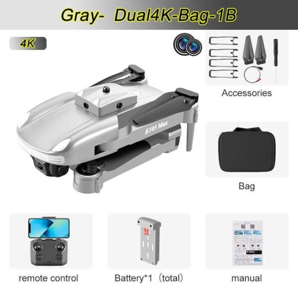 JINHENG K105 Max Drone - 4K HD Dual Camera With Obstacle Avoidance WiFi Fpv Foldable Quadcopter Toys For Children Hobbie - صورة JINHENG K105 Max Drone - 4K HD Dual Camera With Obstacle Avoidance WiFi Fpv Foldable Quadcopter Toys For Children Hobbie - صورة 14