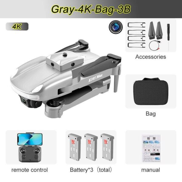 JINHENG K105 Max Drone - 4K HD Dual Camera With Obstacle Avoidance WiFi Fpv Foldable Quadcopter Toys For Children Hobbie - صورة JINHENG K105 Max Drone - 4K HD Dual Camera With Obstacle Avoidance WiFi Fpv Foldable Quadcopter Toys For Children Hobbie - صورة 12