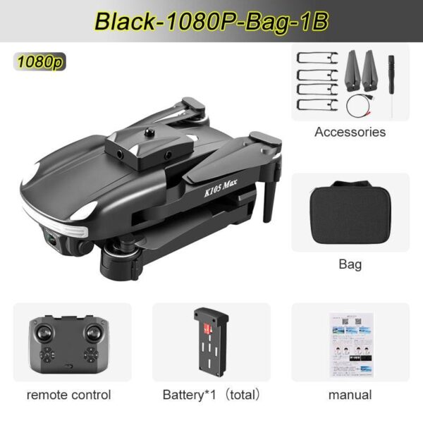 JINHENG K105 Max Drone - 4K HD Dual Camera With Obstacle Avoidance WiFi Fpv Foldable Quadcopter Toys For Children Hobbie - صورة JINHENG K105 Max Drone - 4K HD Dual Camera With Obstacle Avoidance WiFi Fpv Foldable Quadcopter Toys For Children Hobbie - صورة 11