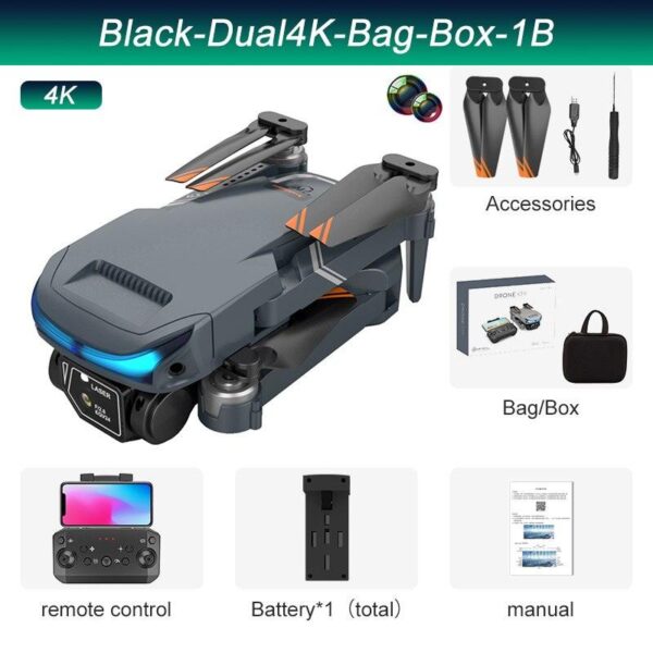 JINHENG LS-XT9 Drone - 2023 New 4K Dual Camera Wifi FPV Optical flow location Obstacle Avoidance Folding Drone Quadcopter Helicopter Gifts - صورة JINHENG LS-XT9 Drone - 2023 New 4K Dual Camera Wifi FPV Optical flow location Obstacle Avoidance Folding Drone Quadcopter Helicopter Gifts - صورة 12