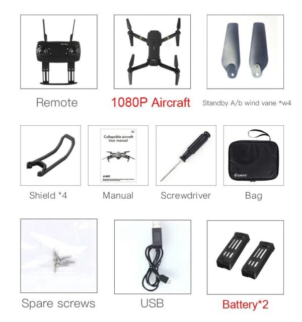 Eachine E58 Drone - Wide Angle HD 1080P/720P/480P Camera WIFI FPV Hight Hold Mode Foldable Arm RC Quadcopter Drone X Pro RTF Dron 3 Eachine E58 Drone - Wide Angle HD 1080P/720P/480P Camera WIFI FPV Hight Hold Mode Foldable Arm RC Quadcopter Drone X Pro RTF Dron - صورة Eachine E58 Drone - Wide Angle HD 1080P/720P/480P Camera WIFI FPV Hight Hold Mode Foldable Arm RC Quadcopter Drone X Pro RTF Dron - صورة 3
