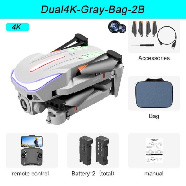 K109 Mini Drone - 2024 New Breathing Light 4K Dual HD Camera Automatic Obstacle Avoidance Professional Foldable Drone Quadcopter Gifts - صورة K109 Mini Drone - 2024 New Breathing Light 4K Dual HD Camera Automatic Obstacle Avoidance Professional Foldable Drone Quadcopter Gifts - صورة 23