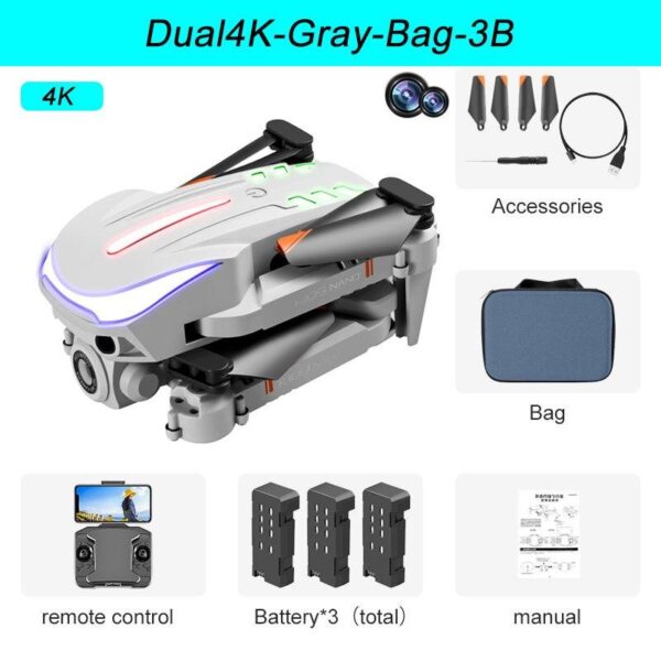 K109 Mini Drone - 2024 New Breathing Light 4K Dual HD Camera Automatic Obstacle Avoidance Professional Foldable Drone Quadcopter Gifts - صورة K109 Mini Drone - 2024 New Breathing Light 4K Dual HD Camera Automatic Obstacle Avoidance Professional Foldable Drone Quadcopter Gifts - صورة 20