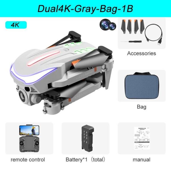K109 Mini Drone - 2024 New Breathing Light 4K Dual HD Camera Automatic Obstacle Avoidance Professional Foldable Drone Quadcopter Gifts - صورة K109 Mini Drone - 2024 New Breathing Light 4K Dual HD Camera Automatic Obstacle Avoidance Professional Foldable Drone Quadcopter Gifts - صورة 6