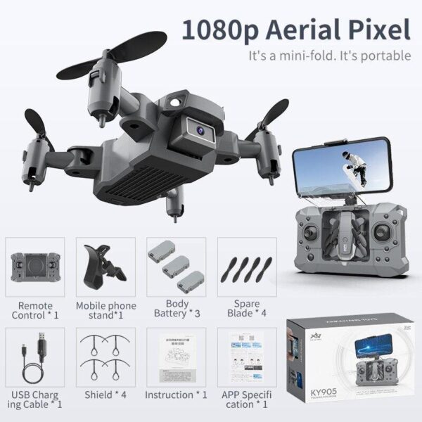 QJ KY905 Mini Drone - Profesional 4K Camera Wifi FPV Foldable Dron Quadcopter One-Key Return 360 Rolling RC Helicopter Kid Toys 23 QJ KY905 Mini Drone - Profesional 4K Camera Wifi FPV Foldable Dron Quadcopter One-Key Return 360 Rolling RC Helicopter Kid Toys - صورة QJ KY905 Mini Drone - Profesional 4K Camera Wifi FPV Foldable Dron Quadcopter One-Key Return 360 Rolling RC Helicopter Kid Toys - صورة 23